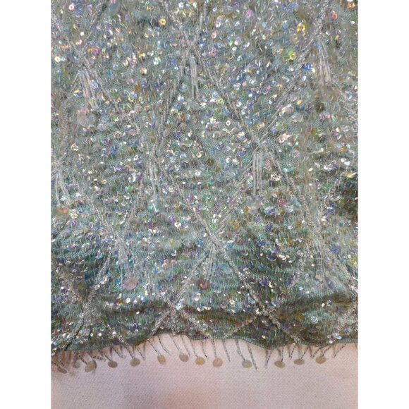 Vintage 100% Wool Sequined Beaded Tank Top Made In Hong Kong - Picture 11 of 16